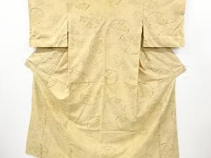 アンティーク　花丸文様手織り節紬着物